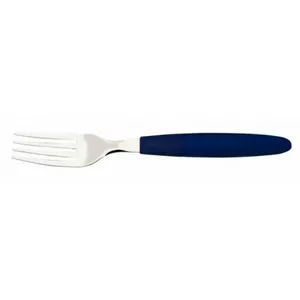 Lunch fork Tramontina BR0123362/410 — stainless steel, single-piece, blue