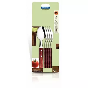 Tramontina spoon set BR0121107/670 — 6-piece stainless steel, Poliwood handles