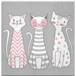 Paper napkins Paw Decor Collection Glam Cats PL11TL699000 33×33 cm, 20 pcs