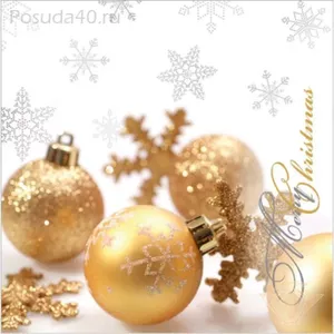 Paper napkins Paw Decor Collection 33x33 cm PL11SDL007600 — Glittering Christmas design, 3-ply