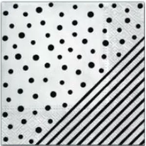 SALVETES 33X33CM DOTS AND STRIPES, ķepu dekoru kolekcija