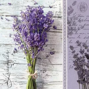 Paper napkins Paw Decor Collection PL11TL573000 33x33 cm Lavender Bouquet, 100% recycled pulp