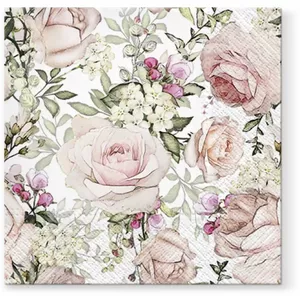 Papīra salvetes Paw Decor Collection PL11SDL122600 33 x 33 cm, 100% pārstrādātas, dizains „Gorgeous Roses”