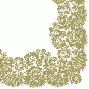 SALVETES 33X33CM LACY FRAME GOLD, Paw Decor Collection
