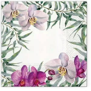 Paper napkins Paw Decor Collection Elegant Orchid 33x33 cm, 3-ply, decorative