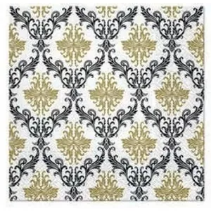 [E] SALVETES 33X33CM ROYAL ORNAMENT GOLD, Paw Decor Collection