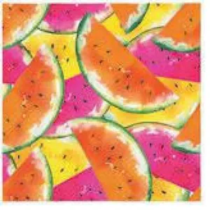 Paper napkins Paw Decor Collection PL11SDL137400 33x33 cm — Juicy Watermelons print, 1-ply