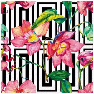Papīra salvetes Paw Decor Collection Wildflower Orchid 33 x 33 cm, iepakojums PL11SDL142500