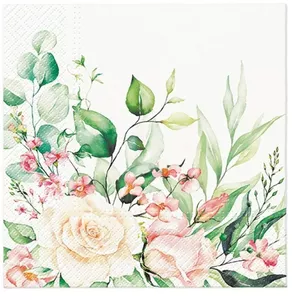 Paper napkins Paw Decor Collection Floral Moments PL11SDL136700 33 x 33 cm, printed 3-ply