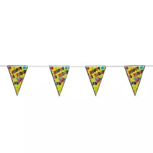 Papstar Birthday Garland HAPPY BIRTHDAY 4 m, 12 pennants 20×28 cm, weather-proof