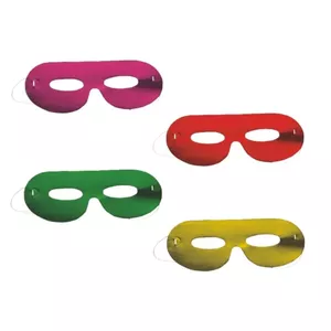 Face masks Papstar 6GB Metallic Fast NSR – disposable metallic party masks, assorted colours (red, green, blue, silver, purple, gold)