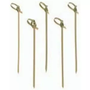 Paper bamboo knot picks Papstar 100 mm, pack of 40 — Bamboo wood-style food picks