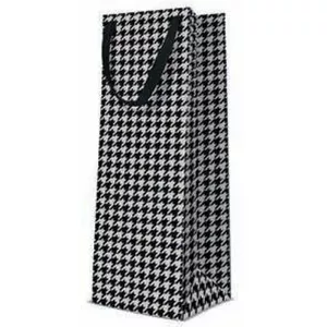 Gift Bag for Bottle, Paw Decor Collection, Classic Design Beige, 12×37×10 cm