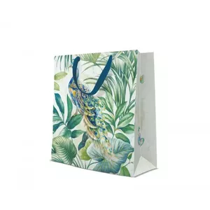 Gift Bag Paw Decor Collection Peacock Large — 26.5 x 33.5 x 13 cm