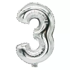 Foil Toy Balloon Papstar 86833 Silver, PET film, 200 × 350 mm, self-sealing valve