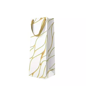 Dāvanu maisiņš pudelei Paw Decor Collection PL11AGB1022004, izmēri 12×37×10 cm, dizains Fluid Waves