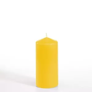 Vaska stabsvece Papstar 13589 apaļa zelta dzeltena — augstums 130 mm, diametrs 60 mm
