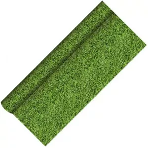 Disposable rectangular paper tablecloth Papstar Football 1200 mm × 5000 mm, 50 g/m², green