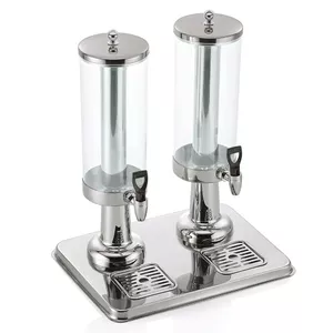 Drink dispenser WAS DE1239930230 — 2×3 L stainless steel with glass reservoirs