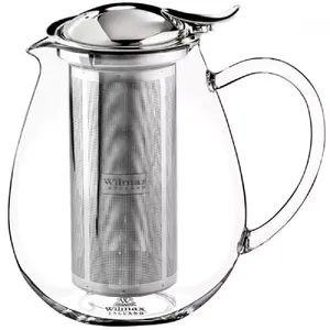 Teapot Wilmax PL62WL-888803A 1300 ml glass with metal lid and stainless steel strainer