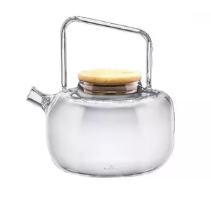 Glass Teapot Wilmax PL62WL-888821A 1 L with Wooden Lid and Spout Lock