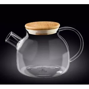 Teapot Wilmax GB75WL-888810A 950ml borosilicate glass with stainless steel filter and bamboo lid
