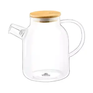 Teapot Wilmax GB75WL-888811A 1600 ml thermostatic borosilicate glass with bamboo lid