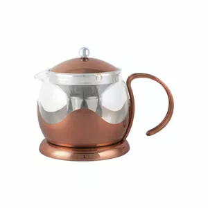 Teapot La Cafetiere IZMIR 660 ml — glass body, stainless steel lid and infuser, copper finish