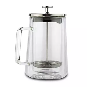 Double-wall Glass Tea and Coffee Press 1 L NAVA GR0210-225-025 with 18/8 Stainless Steel Filter