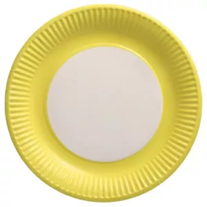 Paper plates Papstar DE1888570 23 cm, disposable party plates, yellow, 20 pcs