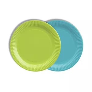 Paper plates Papstar DE1888712, disposable 18 cm, pack of 12, green-turquoise