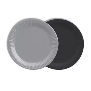 Paper plates Papstar DE1888715 18 cm, grey/black, disposable tableware