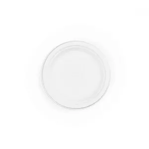 Vienaizvietojamās šķīvji Mixpack 15,6 cm 125 g baltas no pārstrādātas cukurniedru šķiedras (bagasse) 0,8 kg komplekts