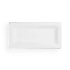 Viensp_use taisnstūra šķīvis Mixpack EE71VWRP-10 25,4 x 12,7 cm, 50 gab., balts, bagasse