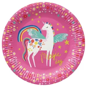 Paper plates Paw Decor Collection Fairy Unicorn 23 cm, pack of 8