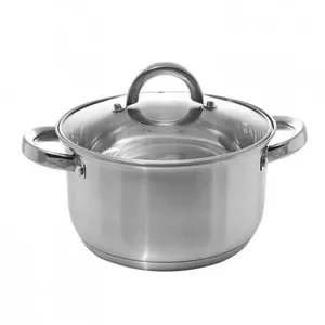Кастрюля Prymus-AGD PL45PR-0141-16 16 см, 1.6 л нержавеющая сталь с стеклянной крышкой и пароотводом