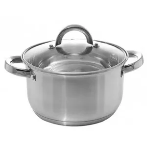 Cookware pot Prymus-AGD PL45PR-0141-24, stainless steel, 24 cm, 5 L, glass lid, steam vent