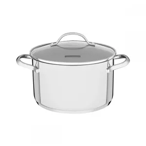 Pot Tramontina UNA stainless steel 6.1 L Ø 24 cm with 3-layer base and glass lid