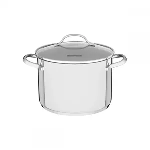 Pot Tramontina UNA stainless steel 4.6 L Ø 20 cm with 3-layer base and glass lid