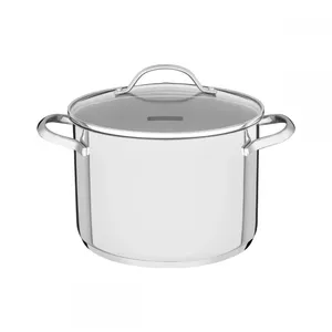Deep pot Tramontina BR0162285/240 24 cm 7.7 L stainless steel, 3‑layer base, induction compatible, glass lid