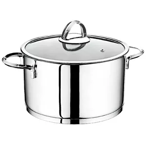 Cooking pot O.M.S TR20109718 18 cm, 2.4 L, stainless steel with glass lid and steam vent