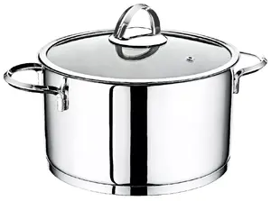 Cookware pot O.M.S KATLS 20 cm 2.9 L with lid, stainless steel, glass lid, steam vent