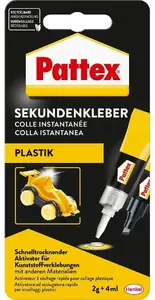 Клей Pattex Plastix 2-компонентный 4 мл, модель 9H PSA1C, для мелкого ремонта
