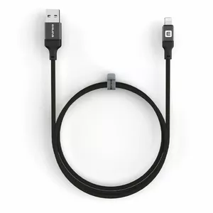 USB A to Lightning cable Evelatus MFI11CL 1.2 m, aluminum housing, braided, black