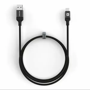 USB A to C cable Evelatus ETKCB-746AC1BK 1.2 m, aluminum-braided, black