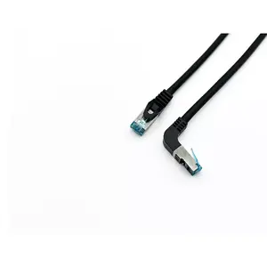 Патч-кабель Equip Cat.6A угловой в прямой RJ-45 2м черный