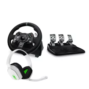 Steering Wheel Logitech G920 Force Feedback for Xbox — dual-motor force feedback, leather-wrapped rim, 900° rotation