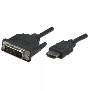HDMI uz DVI-D kabelis Manhattan HDDVIMM1M 1m Vīriešu uz Vīrieti Melns