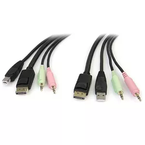 StarTech.com 6ft 4-in-1 USB DisplayPort KVM Switch Cable with Audio and Microphone
