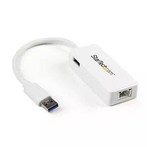 Адаптер StarTech.com USB 3.0 к Gigabit Ethernet NIC с USB портом белый проводной RJ-45